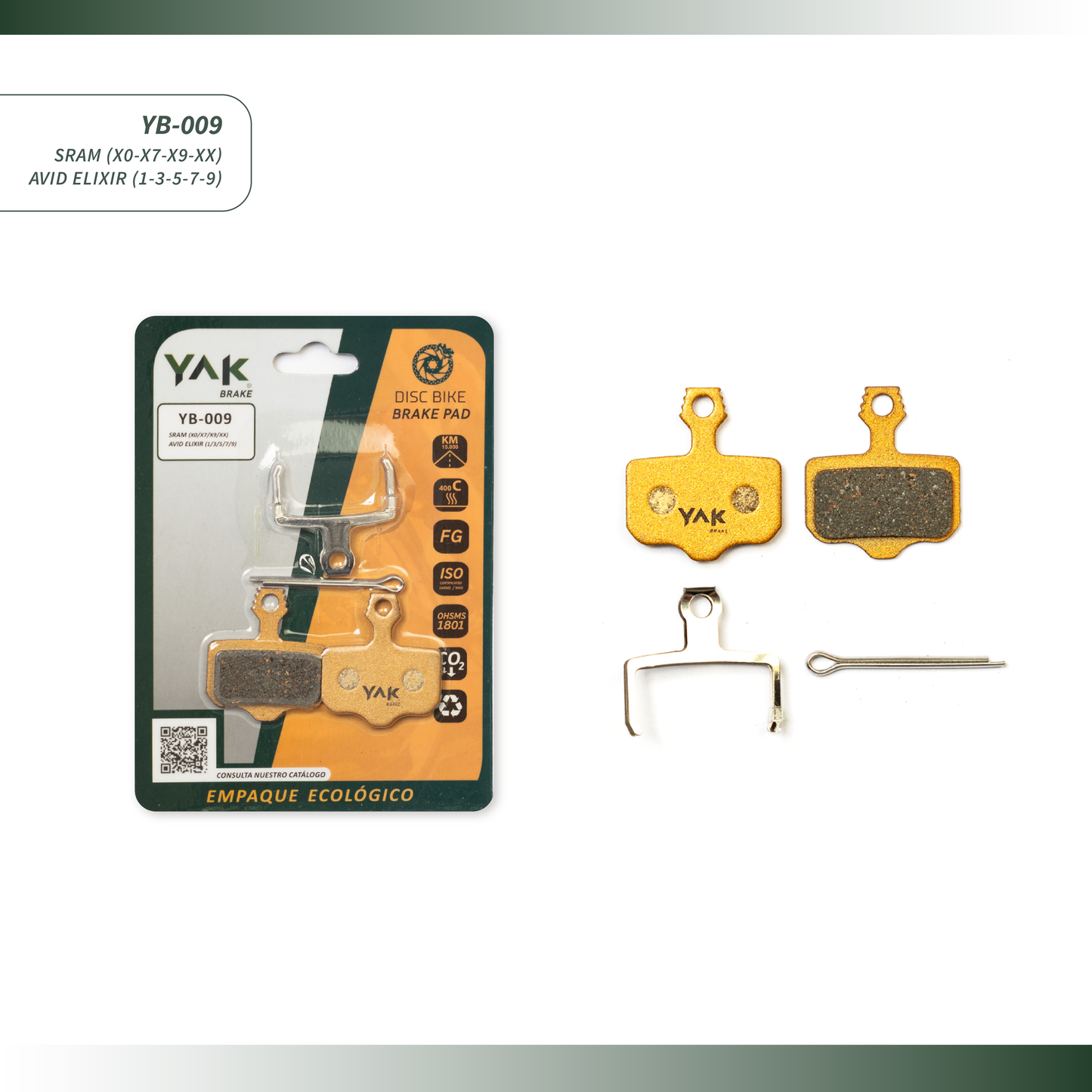 pastillas de freno para bicicleta marca yak brake yb-009 sram